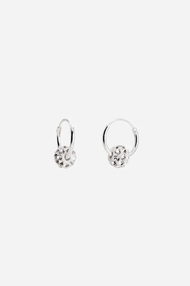 Silver Sterling Silver Hoop Sphere Earrings Women Roman Jewellery