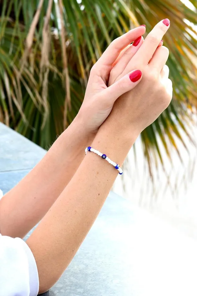 Silver White Blue Tennis Bracelet Women Roman Jewellery