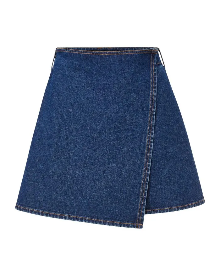 Skirts and Shorts Shop Veronica Beard Colin Denim Skort Cornflower