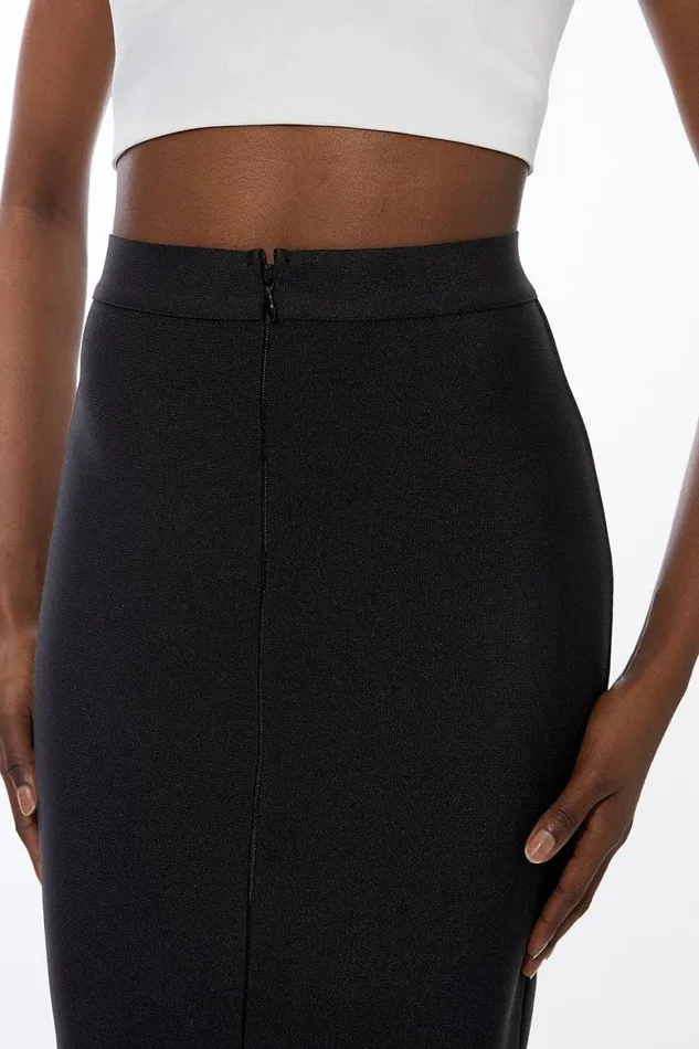 Skirts Women Karen Millen Bandage Figure Form Zip Detail Knit Pencil Skirt Black