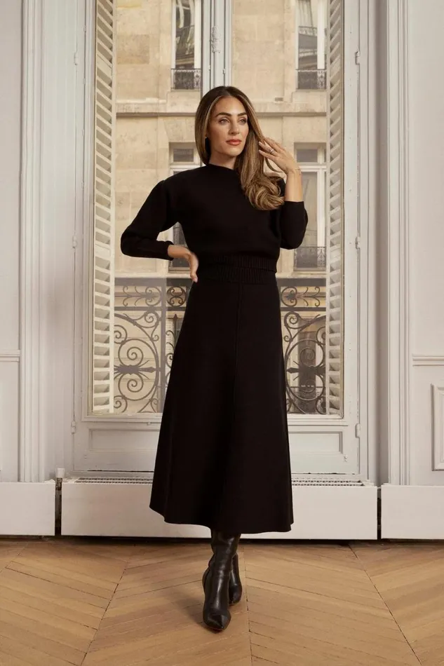 Skirts Women Karen Millen Lydia Millen Viscose Blend Milano Knit Midi Skirt Coord Black