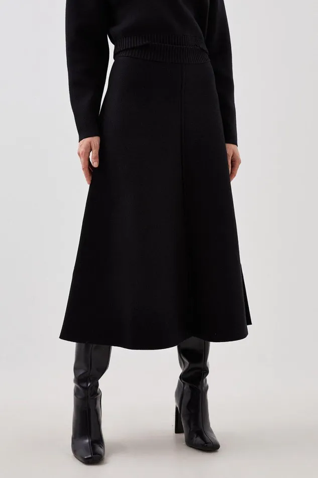 Skirts Women Karen Millen Lydia Millen Viscose Blend Milano Knit Midi Skirt Coord Black
