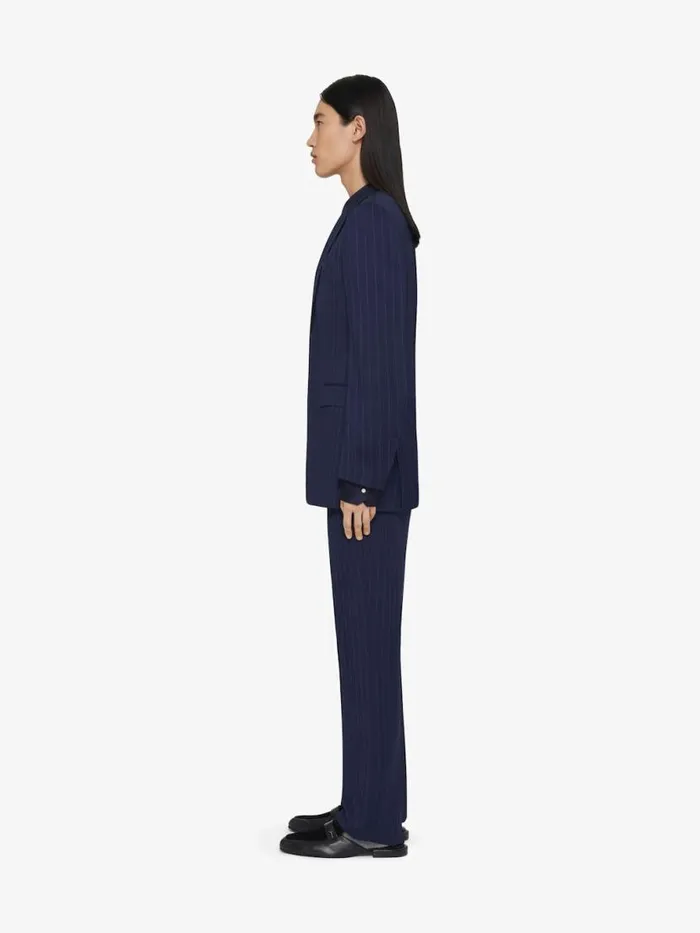 Slim Fit Striped Jacket In Wool Deep Blue Men Givenchy Coats and Jackets