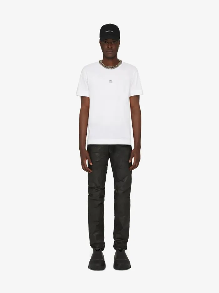 Slim Fit TShirt In Cotton With 4g Detail White Men Givenchy TShirts