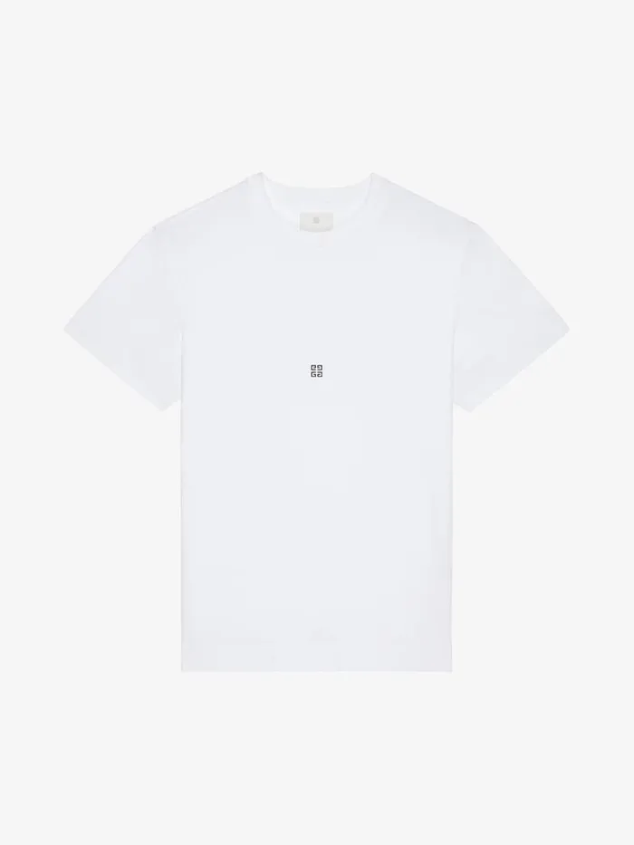 Slim Fit TShirt In Cotton With 4g Detail White Men Givenchy TShirts