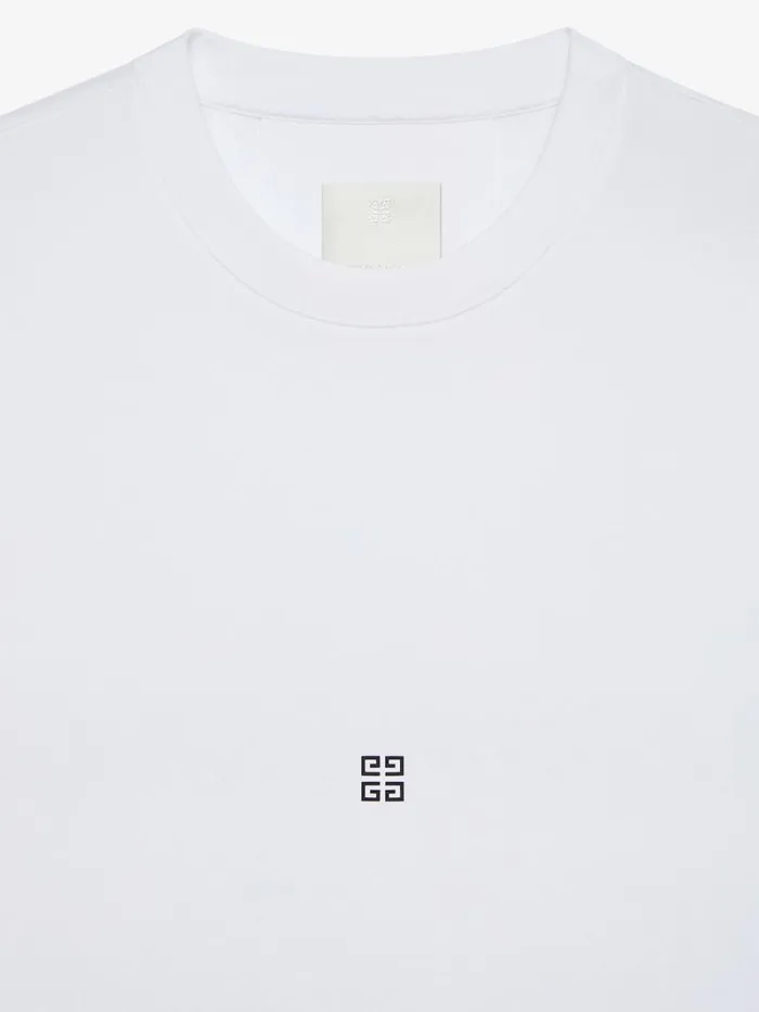 Slim Fit TShirt In Cotton With 4g Detail White Men Givenchy TShirts