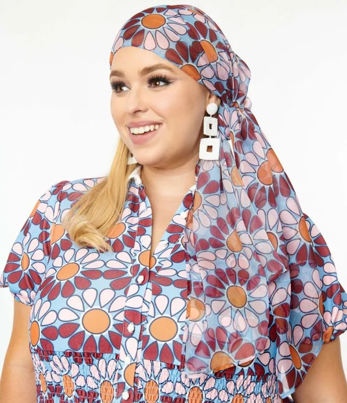 Smak Parlour Flower Power Long Hair Scarf Accessories Unique Vintage Gloves and Scarves