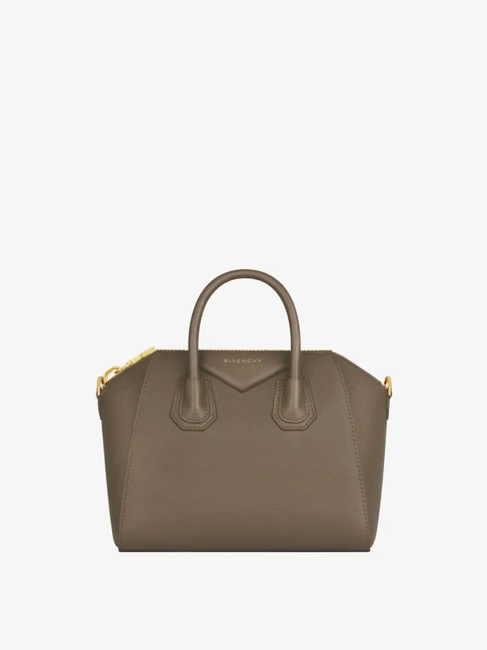Small Antigona Bag In Grained Leather Taupe Women Givenchy Antigona