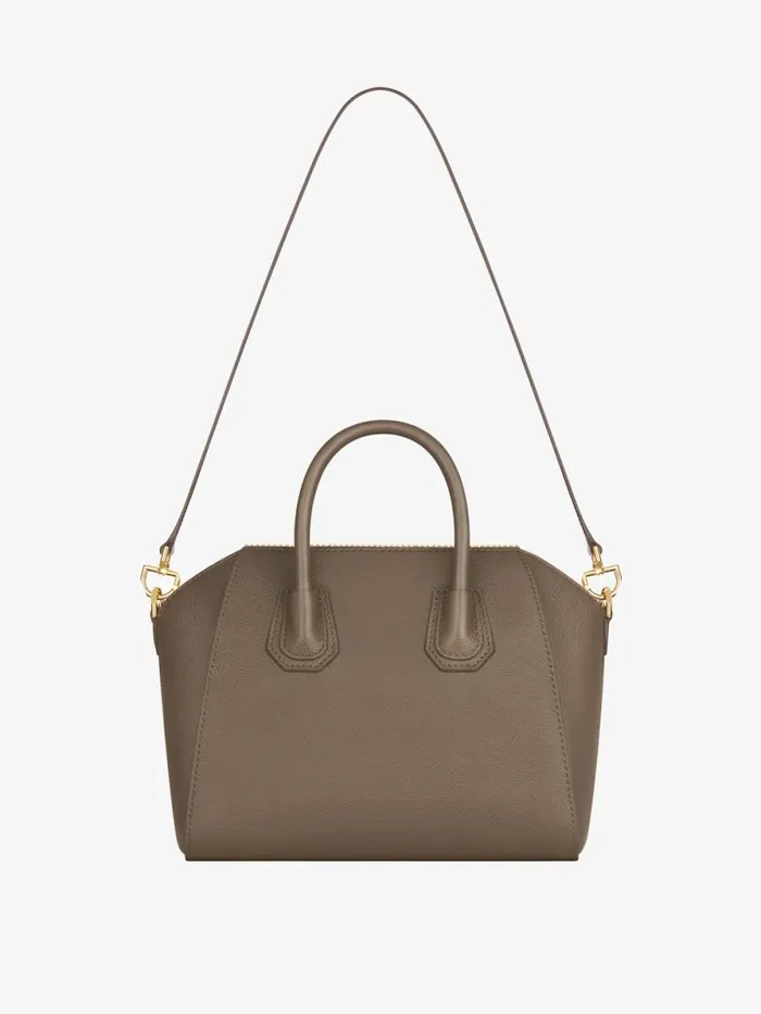 Small Antigona Bag In Grained Leather Taupe Women Givenchy Antigona