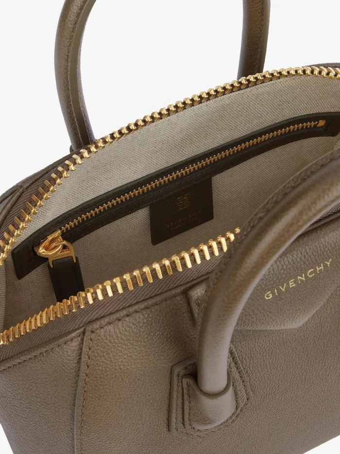 Small Antigona Bag In Grained Leather Taupe Women Givenchy Antigona