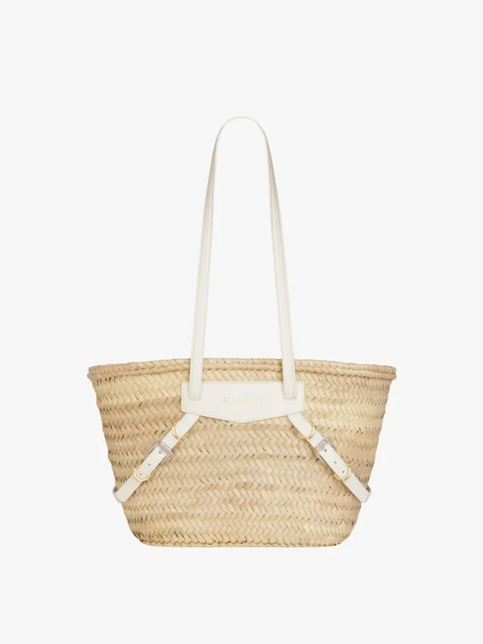 Small Voyou Basket Bag In Raffia Ivory Women Givenchy Shoulder Bags