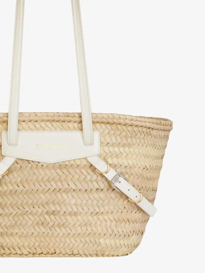 Small Voyou Basket Bag In Raffia Ivory Women Givenchy Shoulder Bags