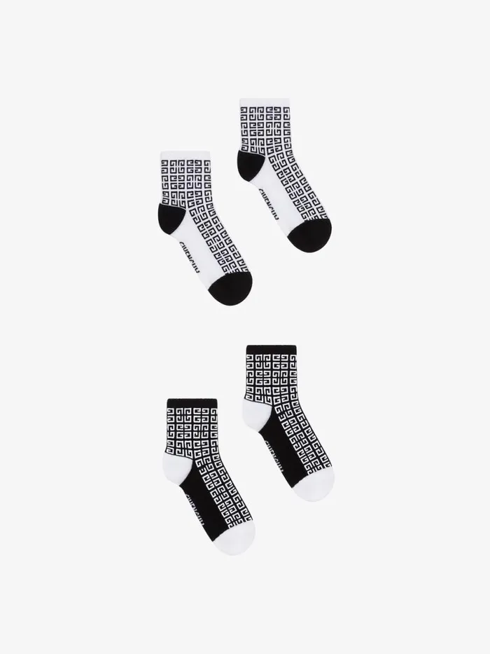 Socks In 4g Jacquard Set Blackwhite Kids Givenchy
