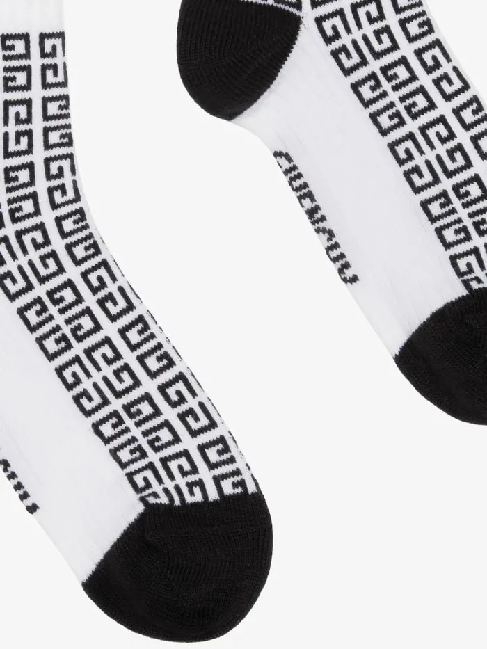 Socks In 4g Jacquard Set Blackwhite Kids Givenchy