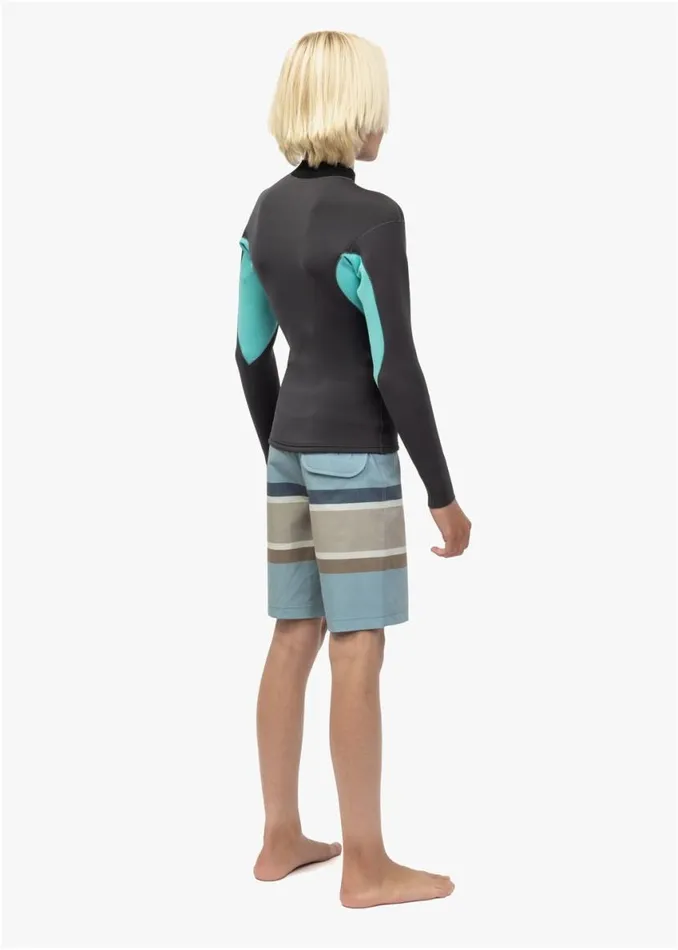 Solid Set Boys 2Mm Ls Wetsuit Jacket Phantom Men Vissla Youth