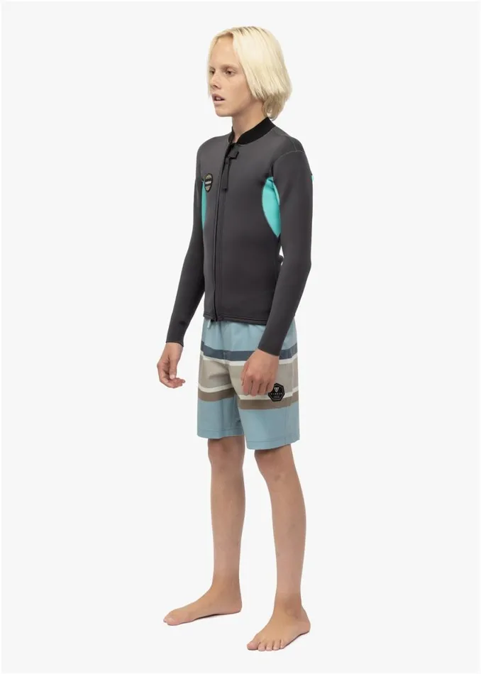 Solid Set Boys 2Mm Ls Wetsuit Jacket Phantom Men Vissla Youth