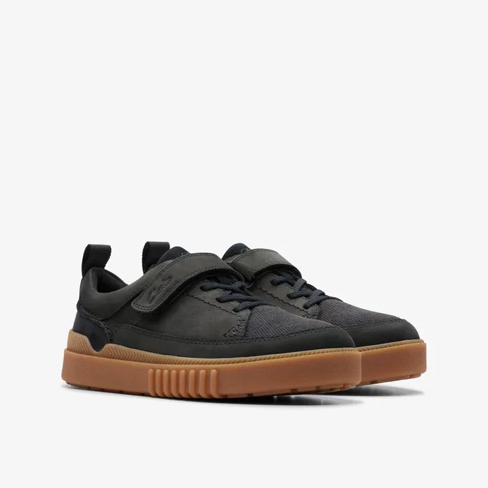 Somerset Tor Kid Black Kids Clarks Sneakers