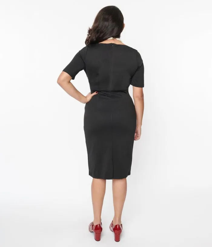 Soot Black Wiggle Dress Dresses Unique Vintage Pencil