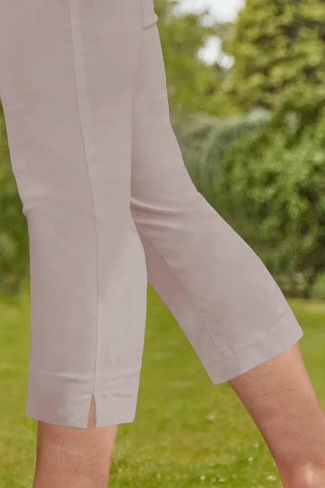 Stone Elastic Waist Stretch Cropped Trousers Women Roman Coords