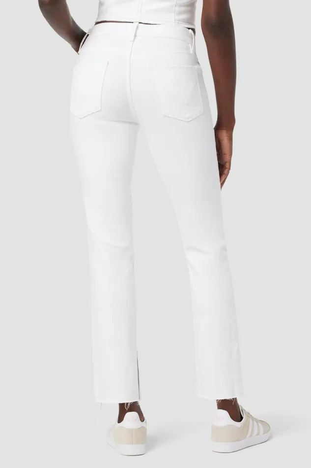 Straight Women Hudson Jeans Nico MidRise Straight Ankle W Slit Hem Spring White Straight Women Hudson Jeans Nico MidRise Straight Ankle W Slit Hem Spring White