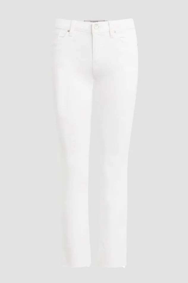 Straight Women Hudson Jeans Nico MidRise Straight Ankle W Slit Hem Spring White Straight Women Hudson Jeans Nico MidRise Straight Ankle W Slit Hem Spring White
