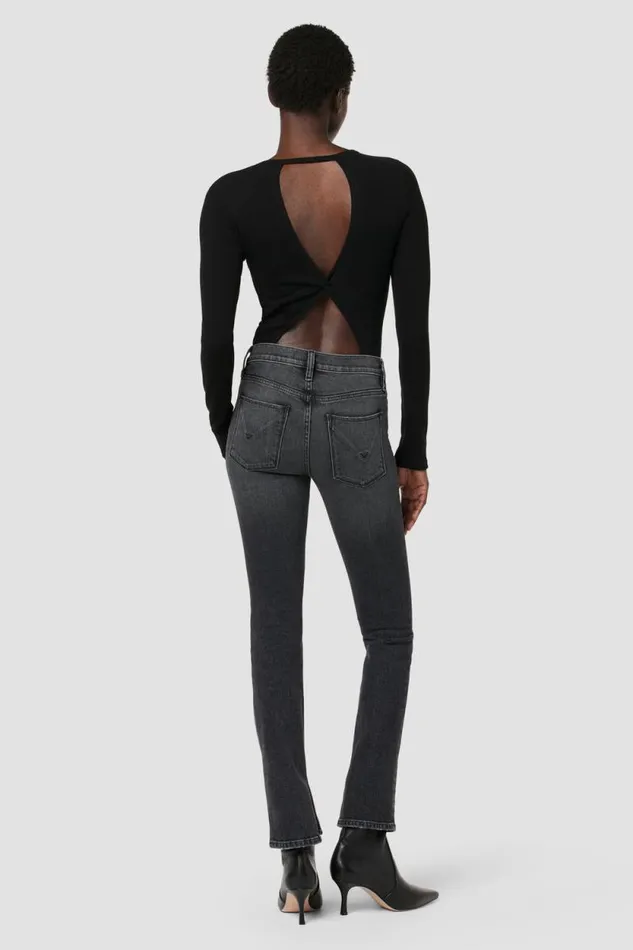 Straight Women Hudson Jeans Nico MidRise Straight Jean W Slit Hem Black Star Straight Women Hudson Jeans Nico MidRise Straight Jean W Slit Hem Black Star