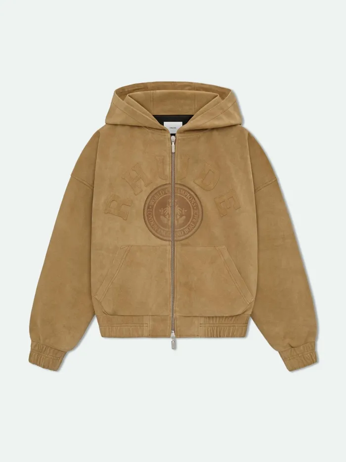 SUEDE RHUDE CREST HOODIE Men Rhude Outerwear