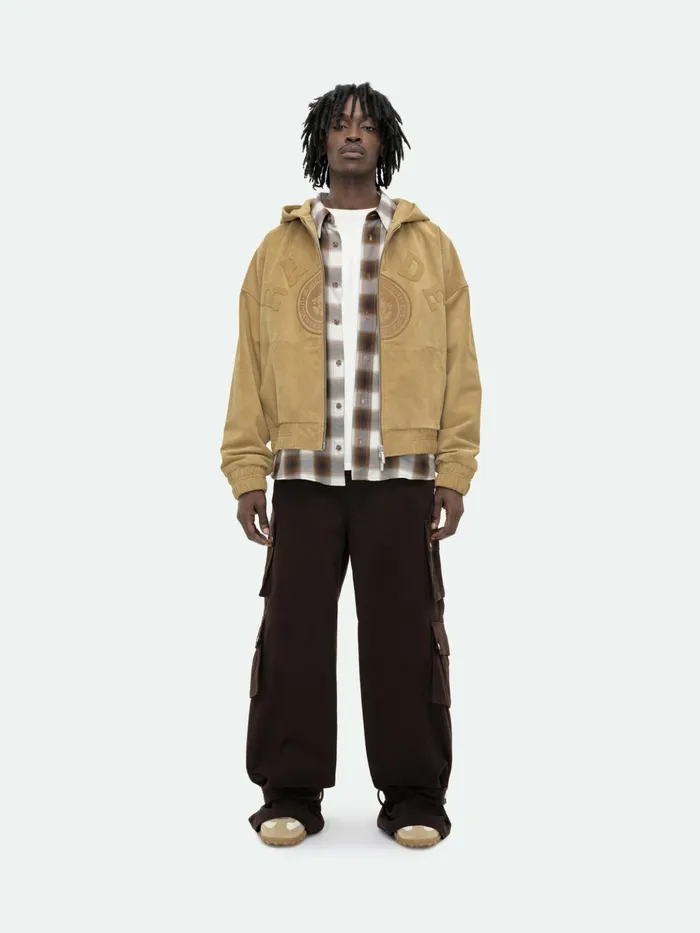 SUEDE RHUDE CREST HOODIE Men Rhude Outerwear
