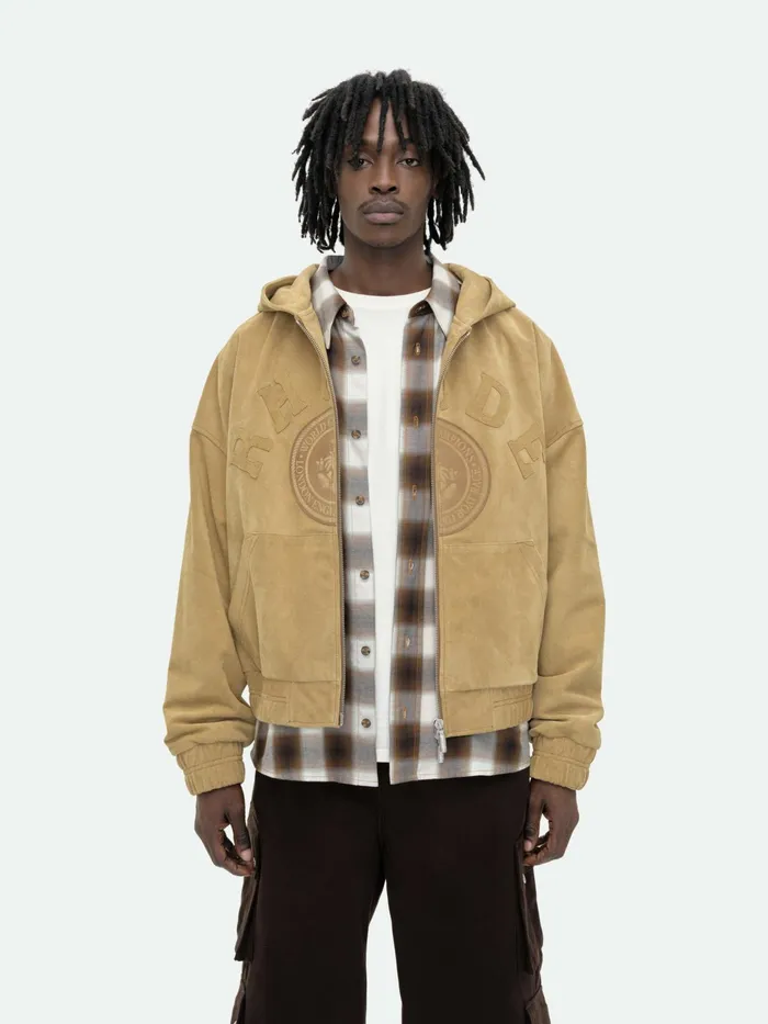 SUEDE RHUDE CREST HOODIE Men Rhude Outerwear