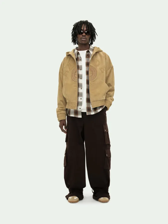 SUEDE RHUDE CREST HOODIE Men Rhude Outerwear