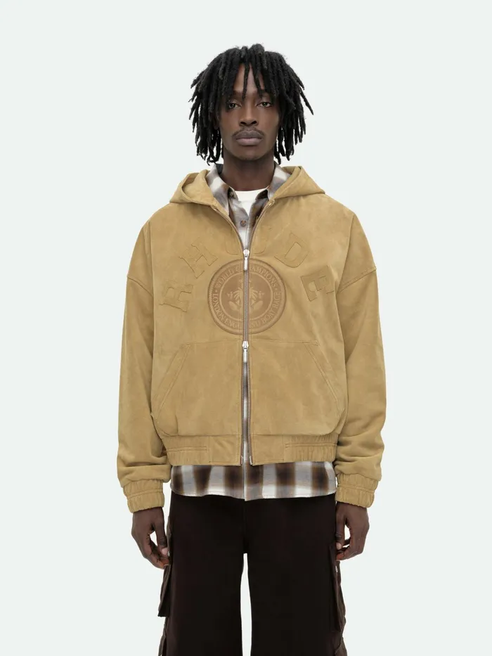 SUEDE RHUDE CREST HOODIE Men Rhude Outerwear