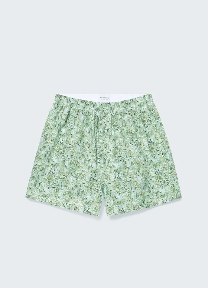 SUNSPEL Boxer Shorts Classic Boxer Shorts In Liberty Fabric Green Garden 8211 Men