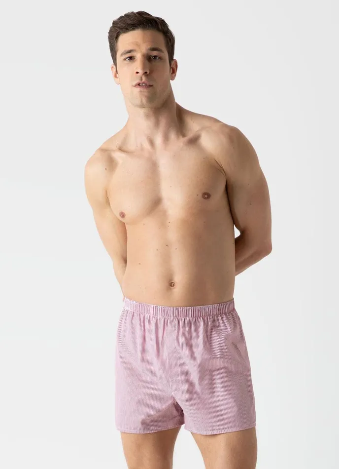 SUNSPEL Boxer Shorts Classic Boxer Shorts Whiterednavy Pinstripe 8211 Men