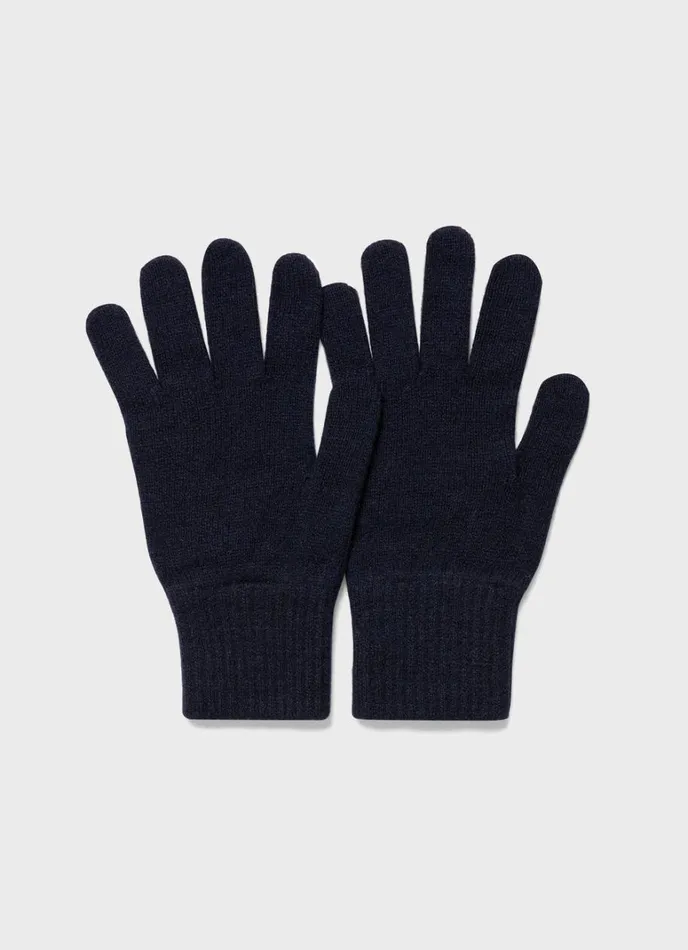 SUNSPEL Hats Scarves Gloves Cashmere Knitted Glove Navy 8211 MenWomen