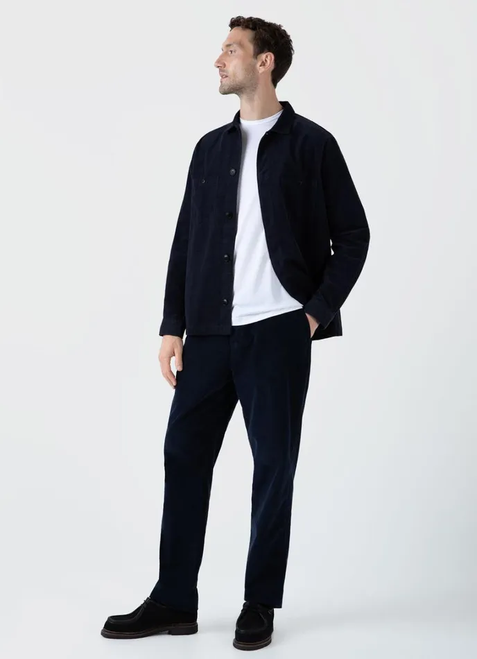 SUNSPEL Jackets and Coats Cellular Cord Overshirt Navy 8211 Men