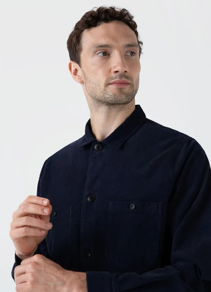 SUNSPEL Jackets and Coats Cellular Cord Overshirt Navy 8211 Men