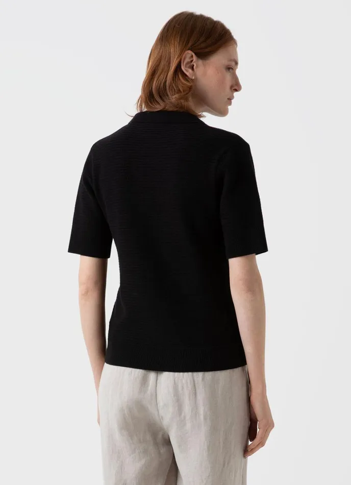 SUNSPEL Knitwear Archive Knit Polo Black 8211 Women