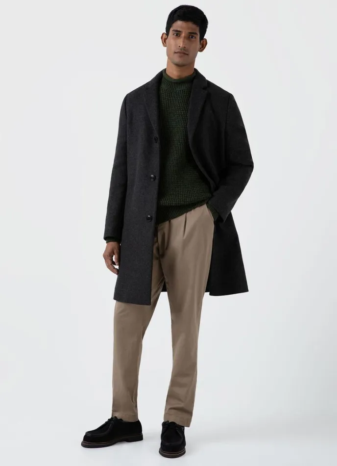 SUNSPEL Knitwear Merino Fisherman Jumper Dark Olive 8211 Men