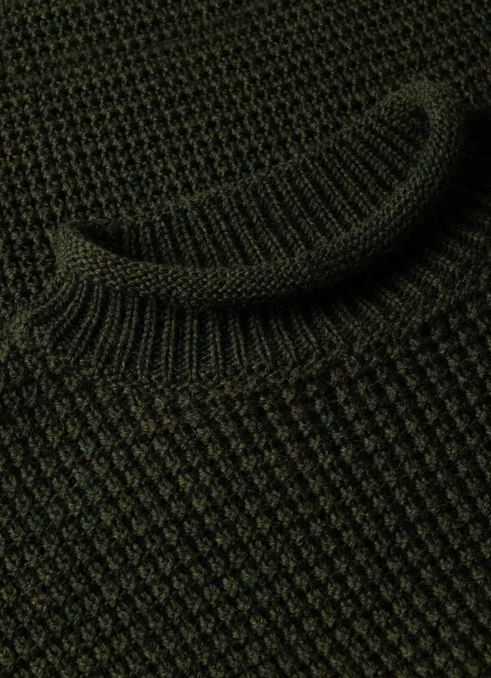 SUNSPEL Knitwear Merino Fisherman Jumper Dark Olive 8211 Men