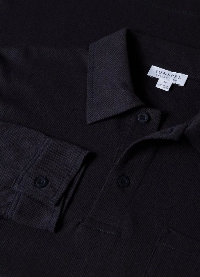 SUNSPEL Polo Shirts Long Sleeve Riviera Polo Shirt Navy 8211 Men