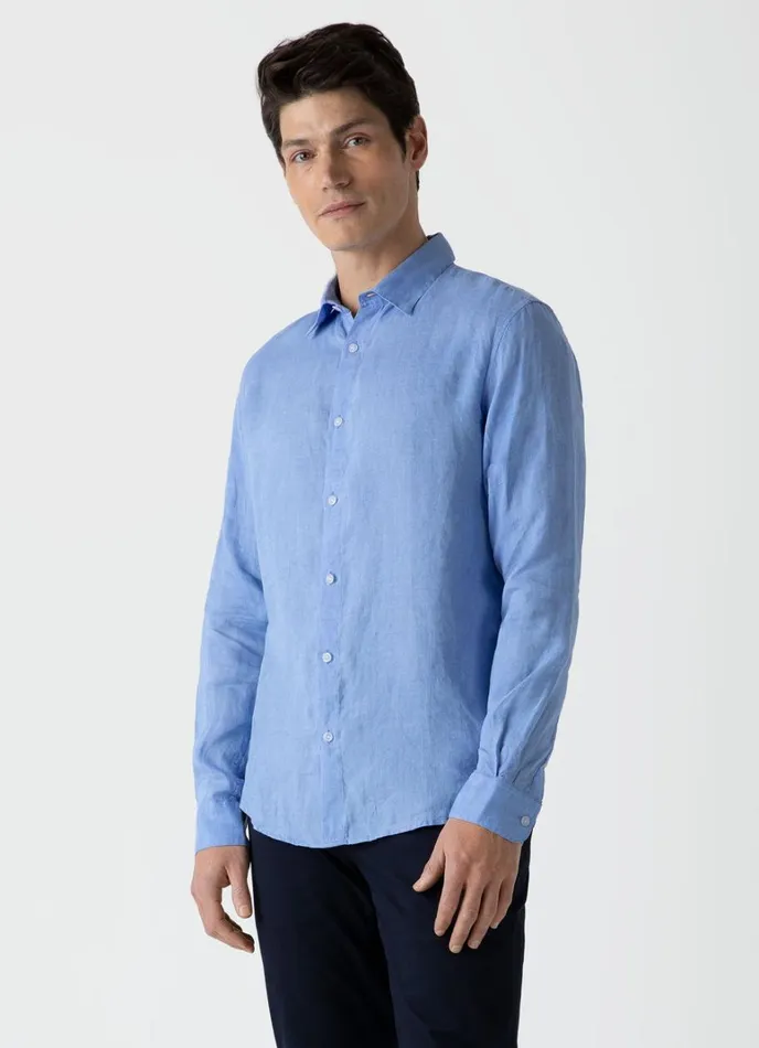 SUNSPEL Shirts Linen Shirt Cool Blue 8211 Men