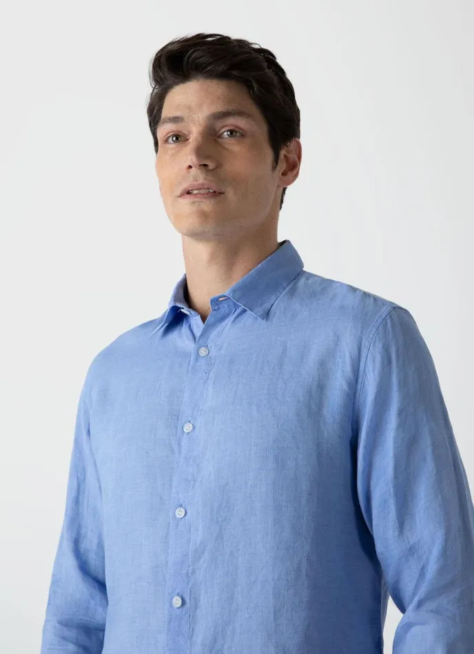 SUNSPEL Shirts Linen Shirt Cool Blue 8211 Men