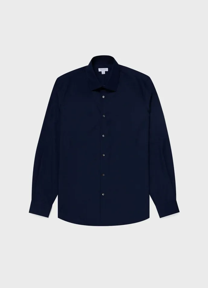 SUNSPEL Shirts Sea Island Cotton Shirt Navy 8211 Men