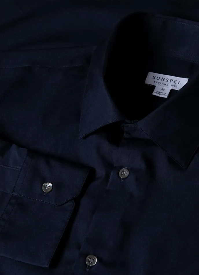 SUNSPEL Shirts Sea Island Cotton Shirt Navy 8211 Men