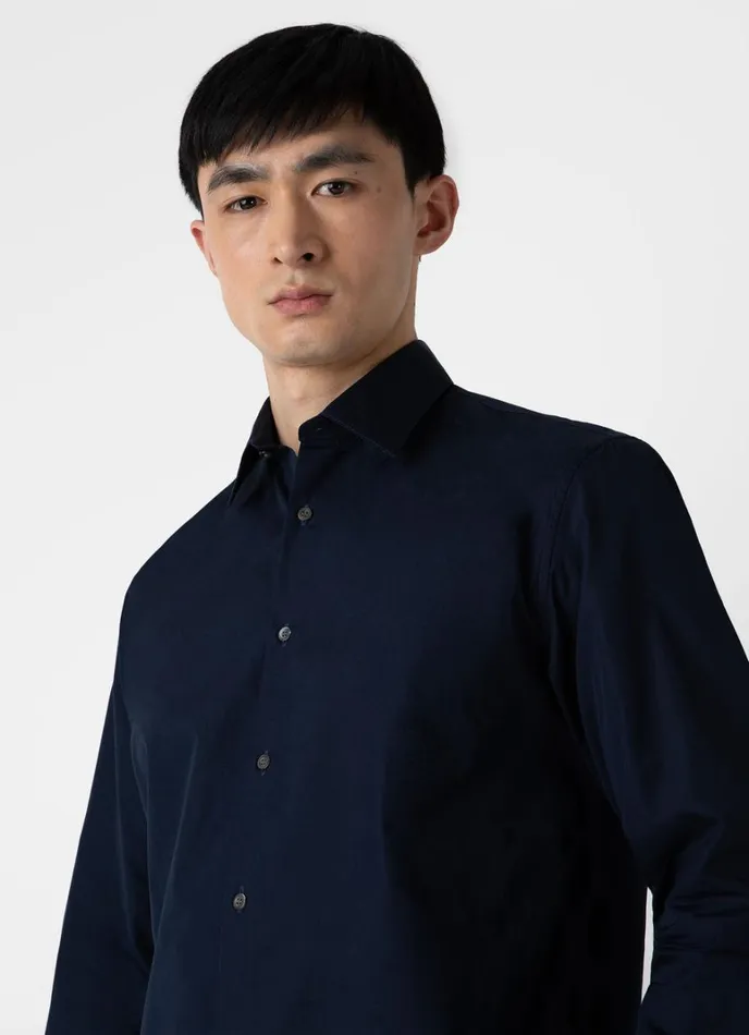 SUNSPEL Shirts Sea Island Cotton Shirt Navy 8211 Men