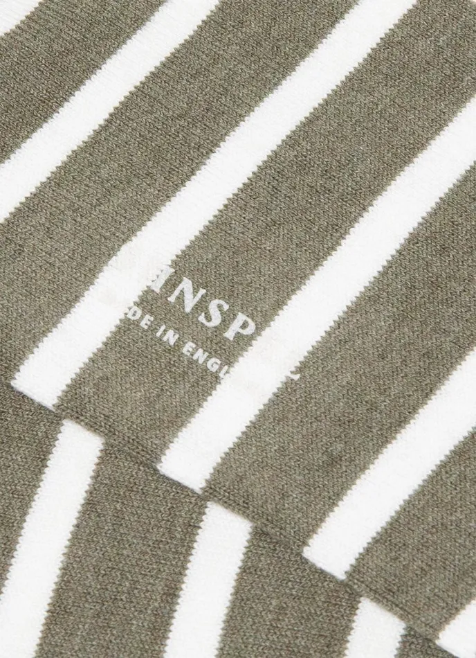 SUNSPEL Socks Cotton Socks Pale Khakiecru Breton Stripe 8211 Men