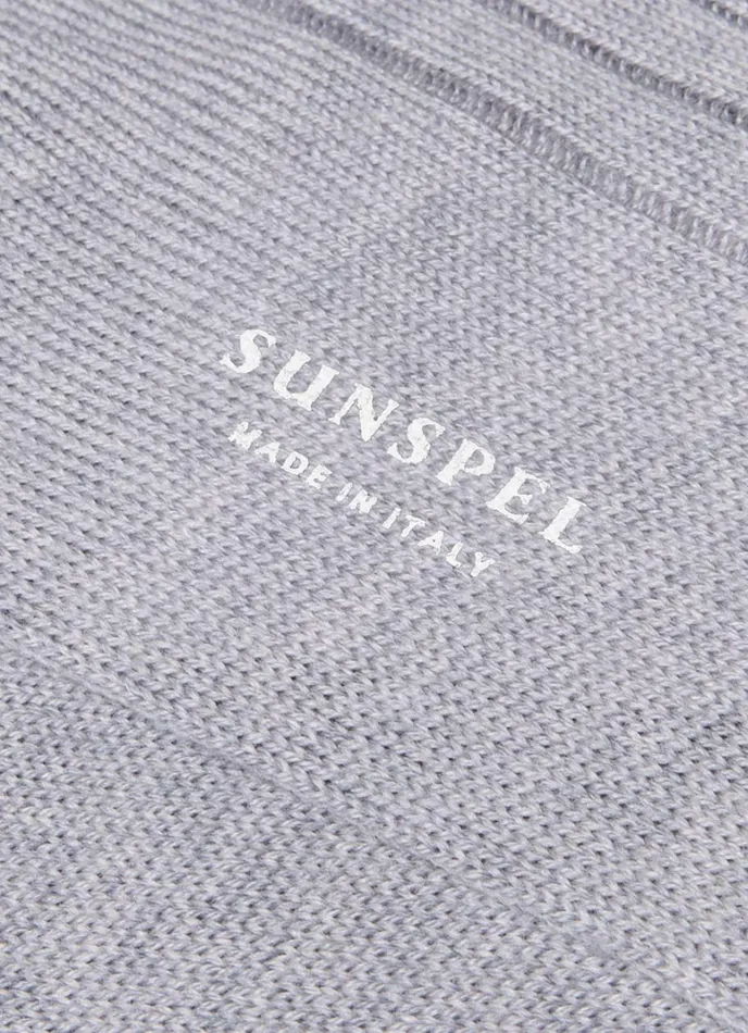 SUNSPEL Socks Merino Wool Ribbed Socks Grey Melange 8211 Men