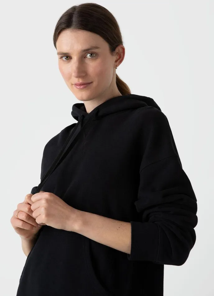 SUNSPEL Sweatshirts and Sweatpants Relaxed Loopback Hoodie Black 8211 Women