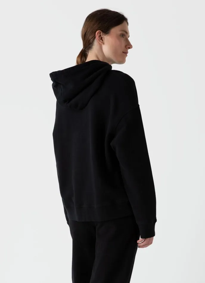 SUNSPEL Sweatshirts and Sweatpants Relaxed Loopback Hoodie Black 8211 Women