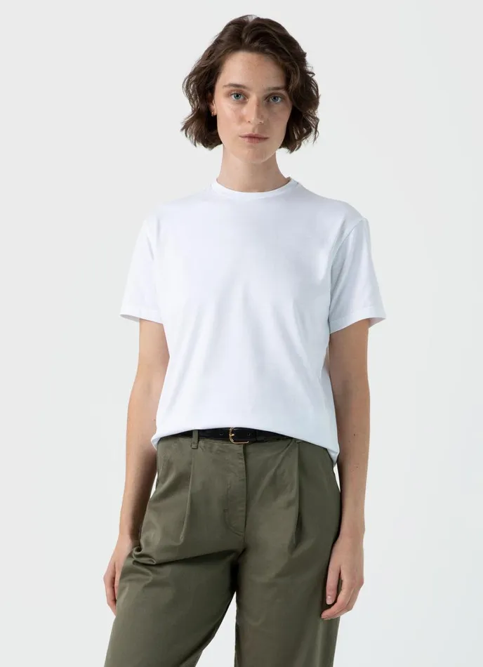SUNSPEL Tshirts and Tops Boy Fit Tshirt White 8211 Women
